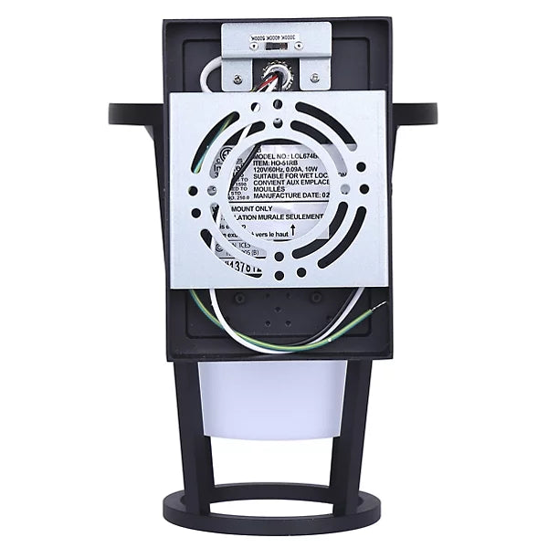 Modern Black LED Outdoor Wall Light with Frosted Glass