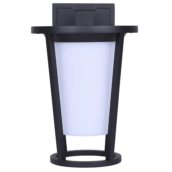 Modern Black LED Outdoor Wall Light with Frosted Glass