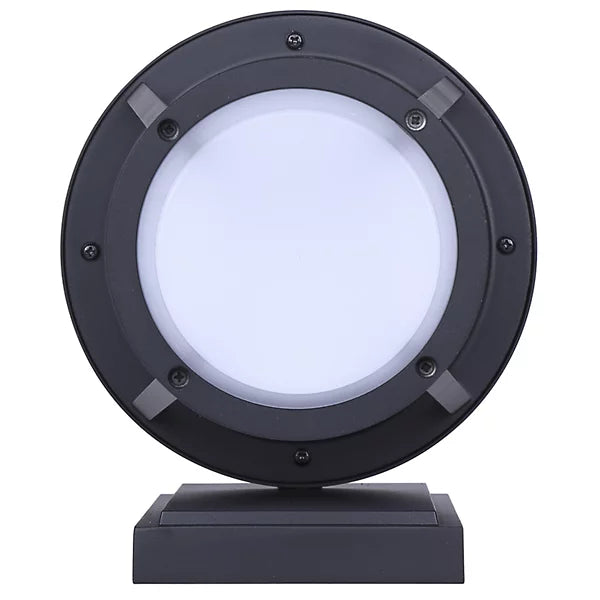 Modern Black LED Outdoor Wall Light with Frosted Glass