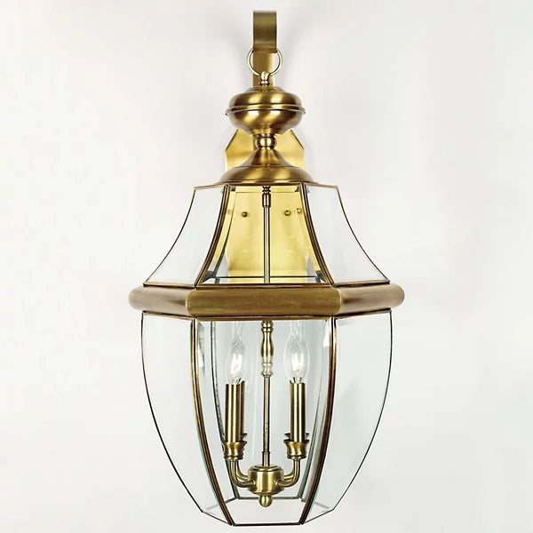 Traditional Outdoor Wall Lantern with Clear Beveled Glass