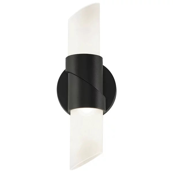 Modern Black LED Indoor Wall Sconce with Frosted Glass