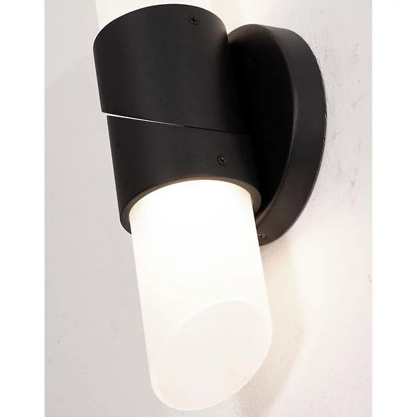 Modern Black LED Indoor Wall Sconce with Frosted Glass