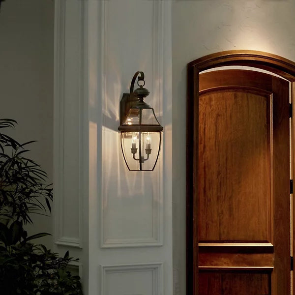 Traditional Outdoor Wall Lantern with Clear Beveled Glass