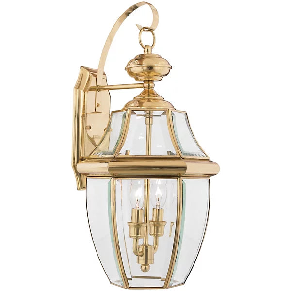 Traditional Outdoor Wall Lantern with Clear Beveled Glass