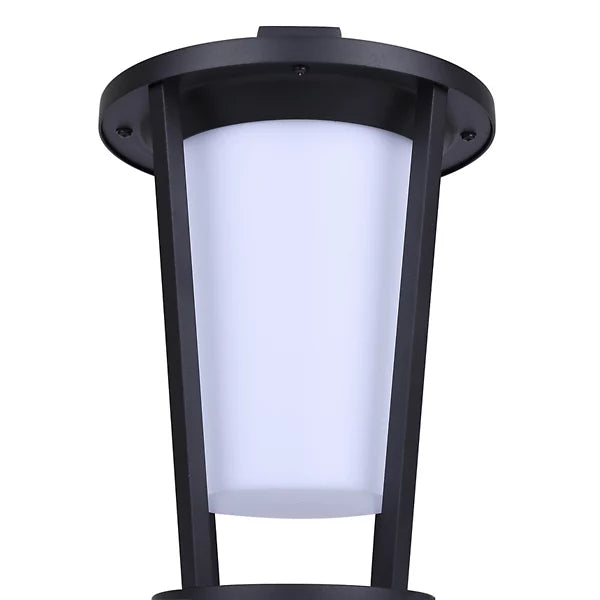 Modern Black LED Outdoor Wall Light with Frosted Glass