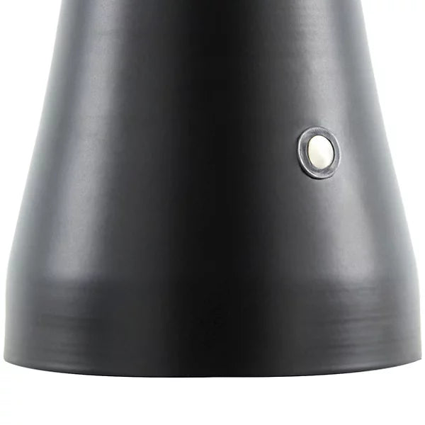Modern Black LED Table Lamp with Pleated Shade