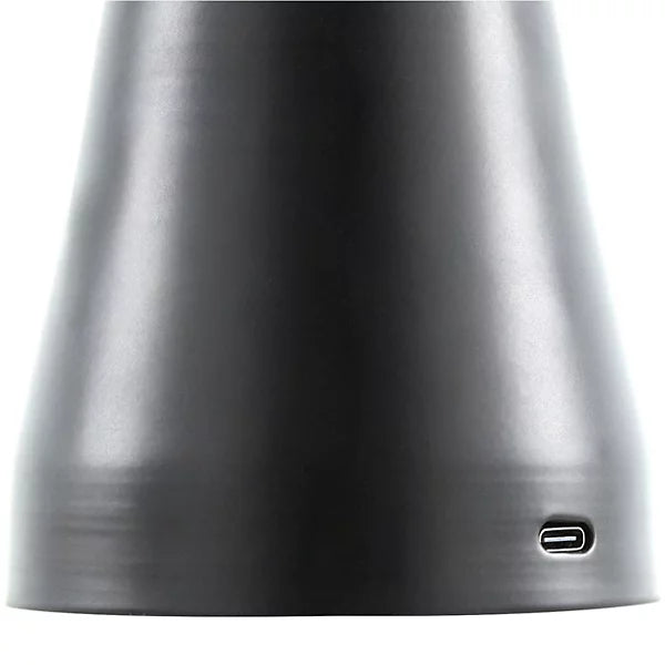 Modern Black LED Table Lamp with Pleated Shade